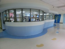 The round station-outside walls protect the patients from the injury of falls.